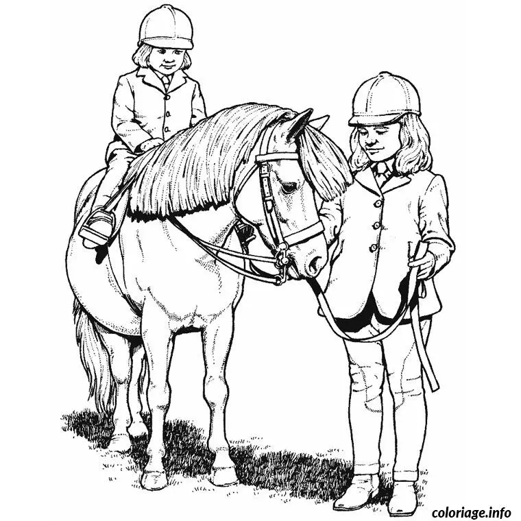 Racing Horses coloring page to print