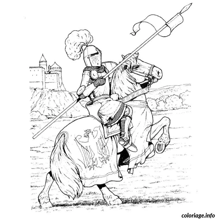 Knight at the Castle coloring page to print