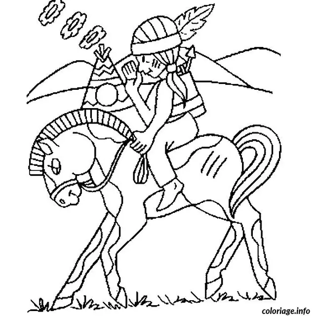 Coloriage Cheval indien - Cheval à imprimer