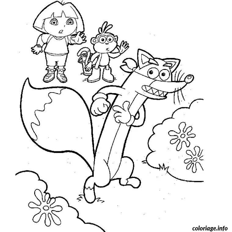 Coloriage Dora chipeur - Dora à imprimer
