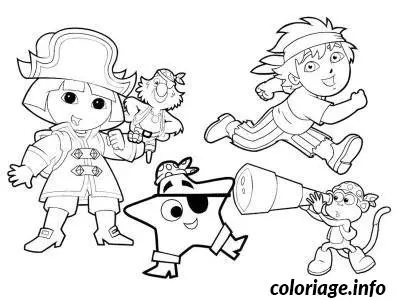 Desenho de Dora na Festa de Halloween para colorir