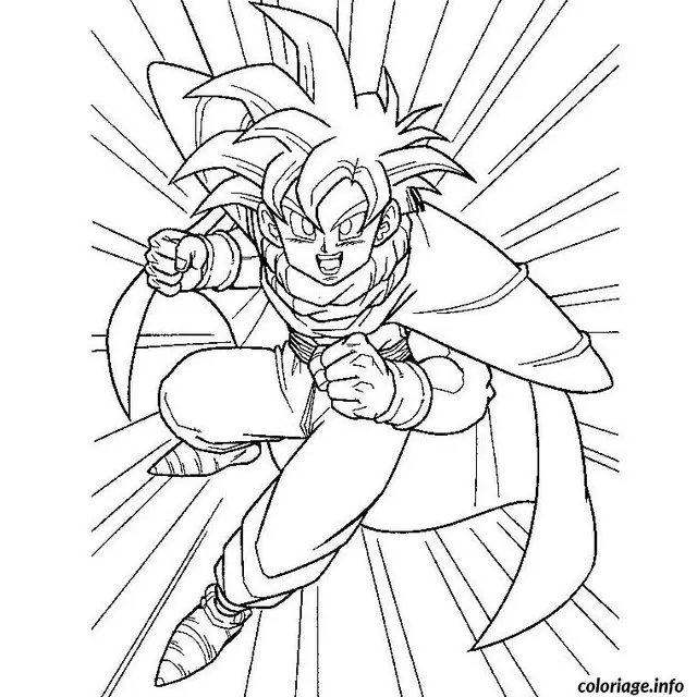 Coloriage Dragon ball z sangohan - Dragon Ball Z (DBZ) à imprimer