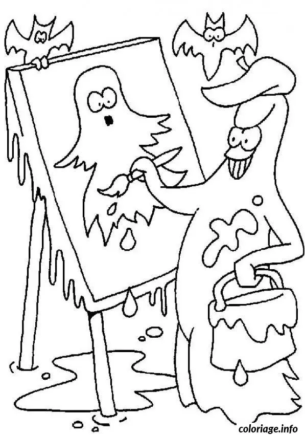 Coloriage Halloween fantôme - Halloween fantome à imprimer