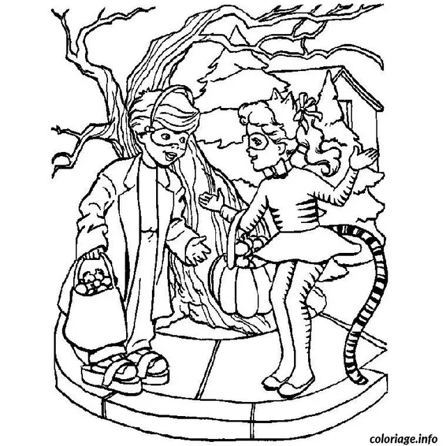 Coloriage Automne halloween - Halloween à imprimer
