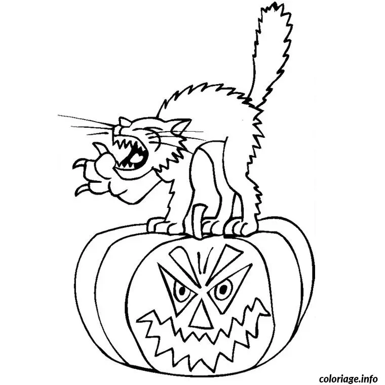 Interactive Halloween coloring page to print