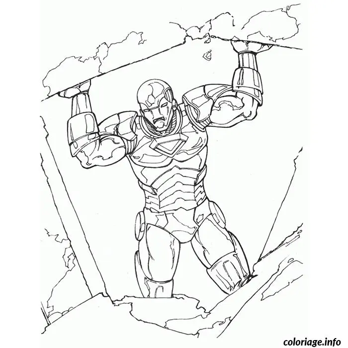 Iron Man in Danger coloring page to print
