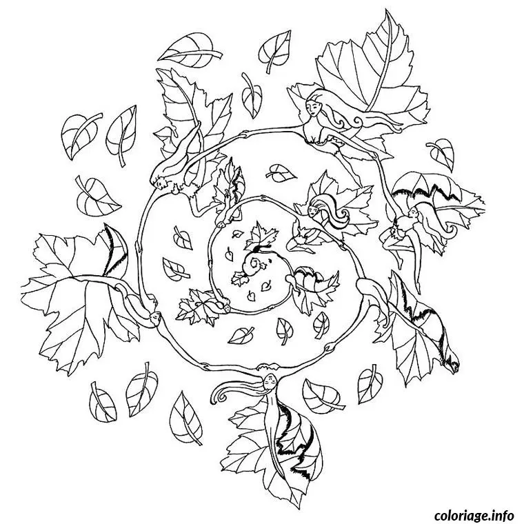 Autumn Mandala coloring page to print