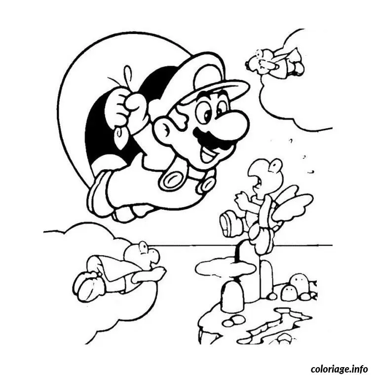 Coloriage Mario galaxy 2 - Mario à imprimer