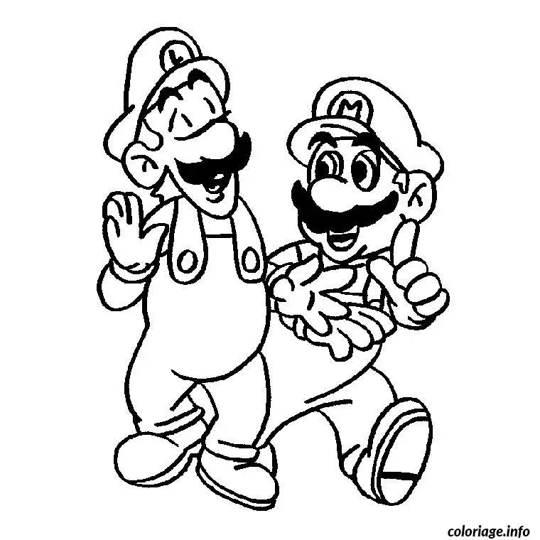 Coloriage Luigi et mario - Luigi à imprimer