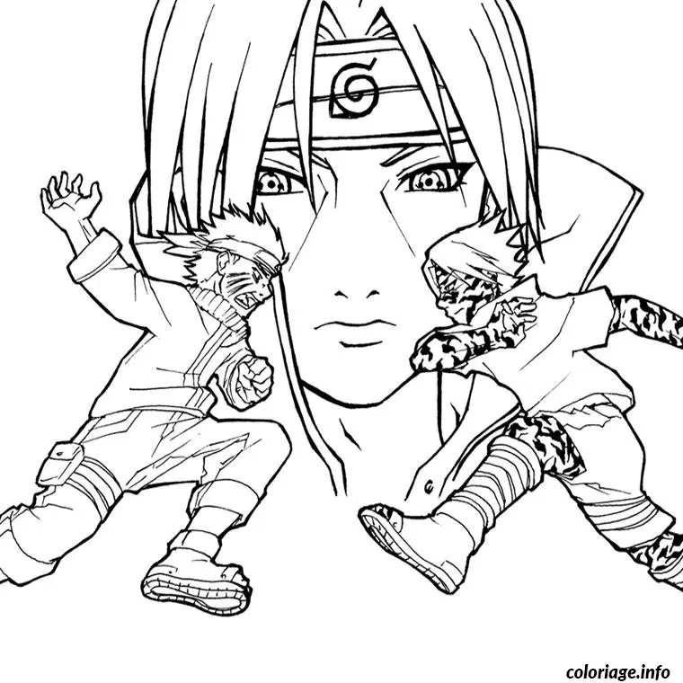 Coloriage Naruto vs sasuke - Naruto à imprimer
