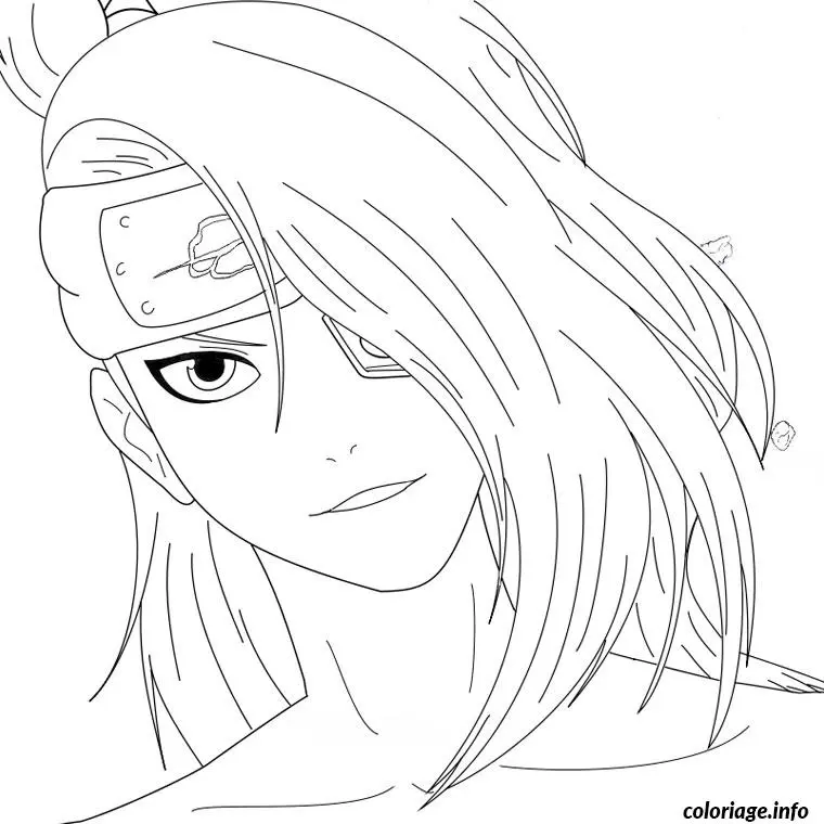 Coloriage Naruto hinata - Naruto à imprimer