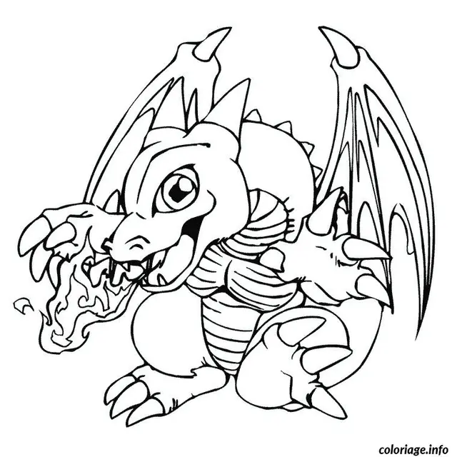 Coloriage Dragon feu pokemon - Pokémon à imprimer