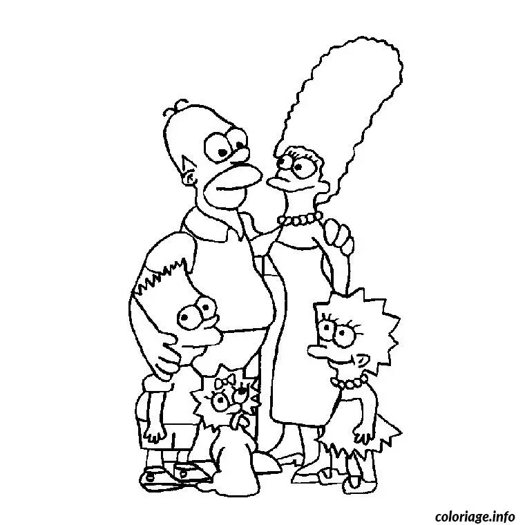 Coloriage Simpson famille - Famille à imprimer