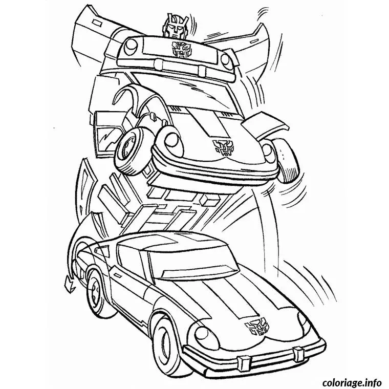 Coloriage Transformers voiture - Transformers à imprimer