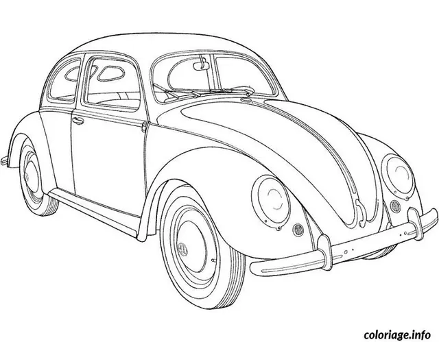 Coloriage Voiture coccinelle - Coccinelle à imprimer