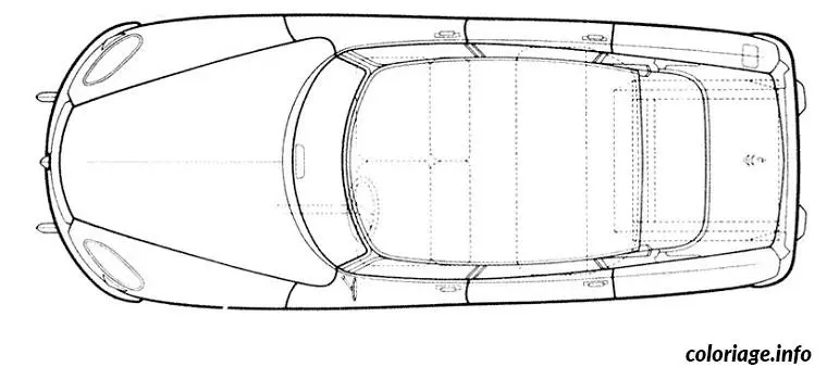 Coloriage Dessin voiture vue de dessus - Voiture à imprimer