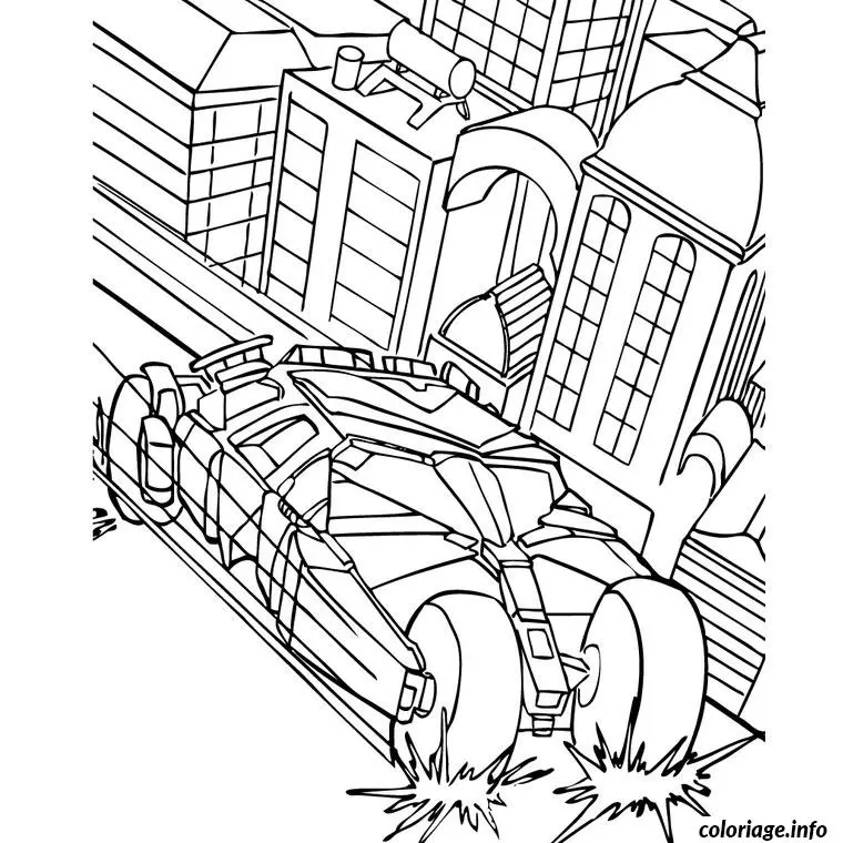 Coloriage Batman voiture - Voiture à imprimer