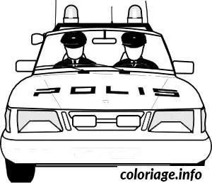 Coloriage Dessin voiture police - Voiture à imprimer