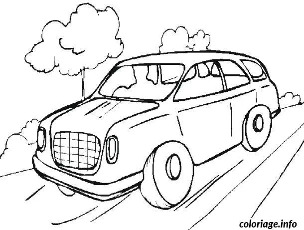 Coloriage Voiture familiale - Voiture à imprimer