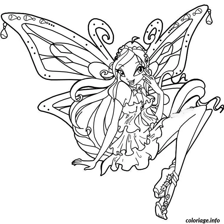 Coloriage Winx enchantix - Winx à imprimer