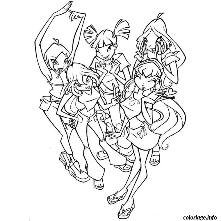Coloriage Winx Club Saison 4 : enchantement - Winx à imprimer