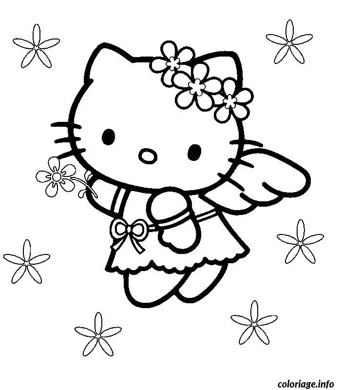 Coloriage Hello kitty mariage - Hello kitty à imprimer