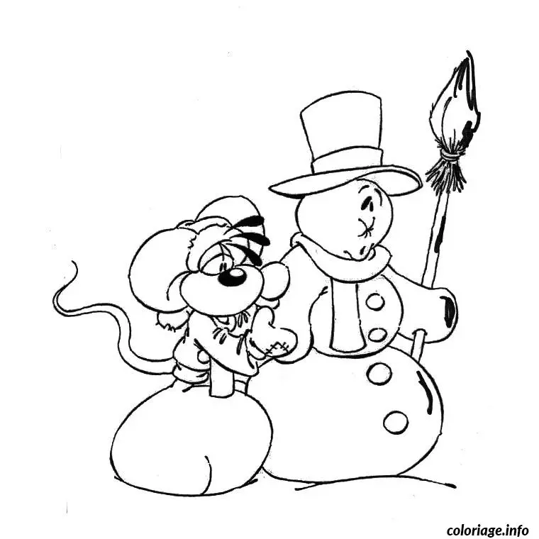 Coloriage De Noël diddl - Diddl à imprimer