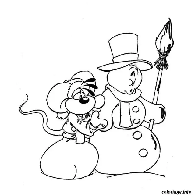 Coloriage De Noël diddl - Diddl à imprimer