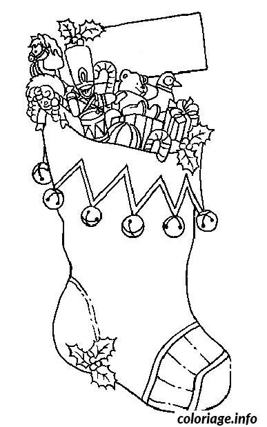 Coloriage Noël botte - Noël à imprimer