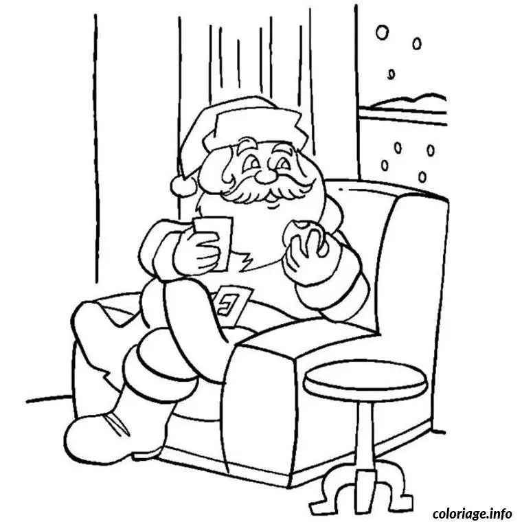 Coloriage Père Noël tv - Père Noël à imprimer