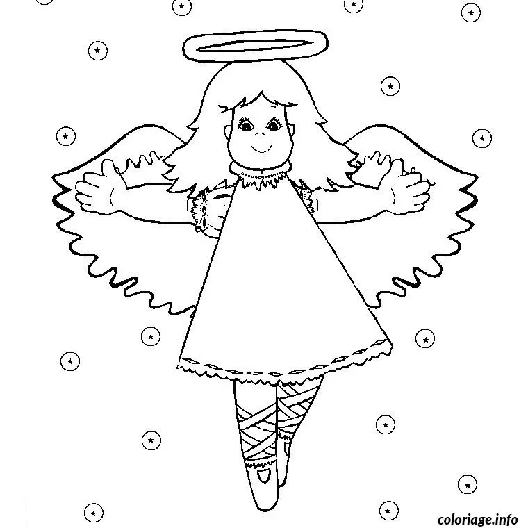 Coloriage De Noël ange - Noël à imprimer