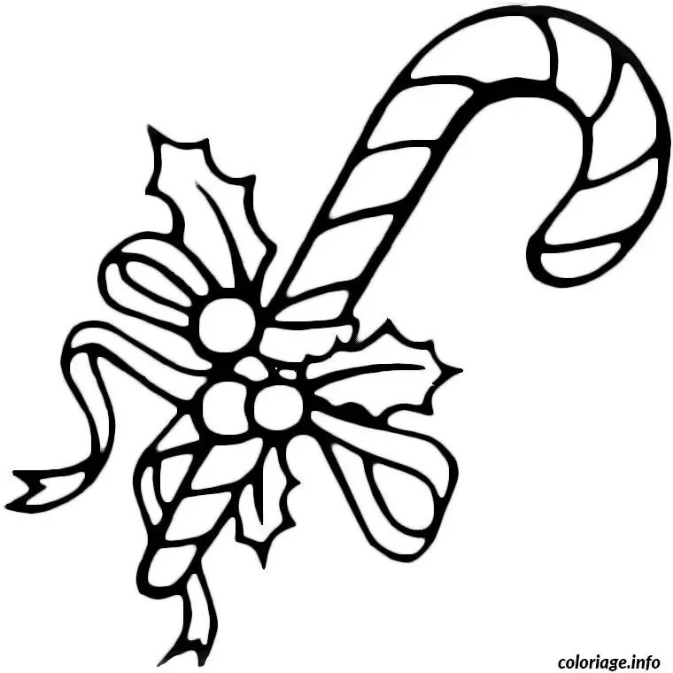 Coloriage Canne de Noël - Noël à imprimer