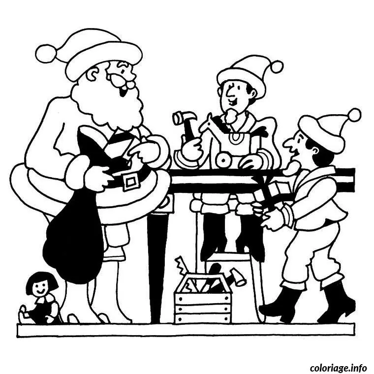 Coloriage Père Noël sur ordinateur - Père Noël à imprimer
