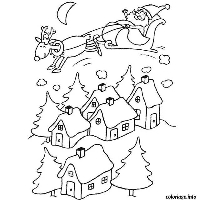 Coloriage Noël maison - Maison à imprimer