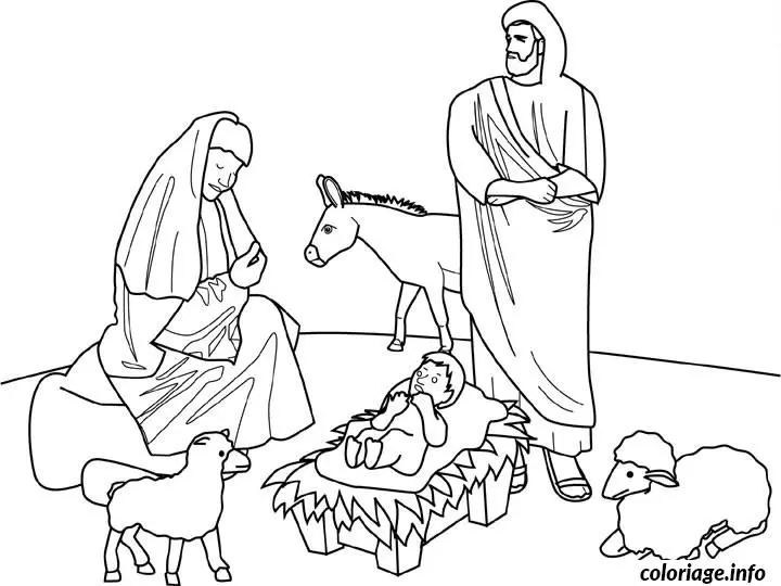 Coloriage Noël chretien - Noël à imprimer