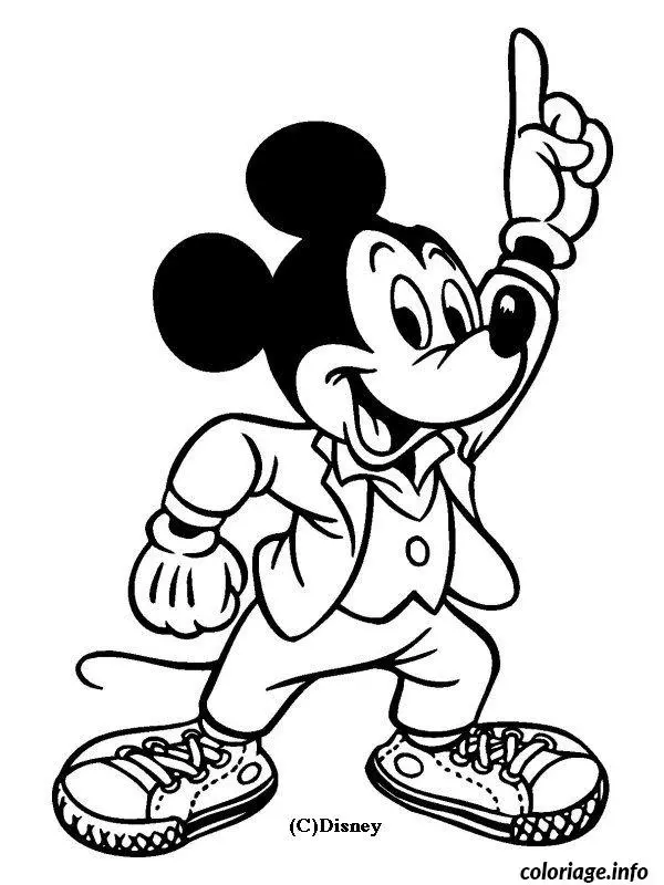 Coloriage Mickey danse - Mickey à imprimer