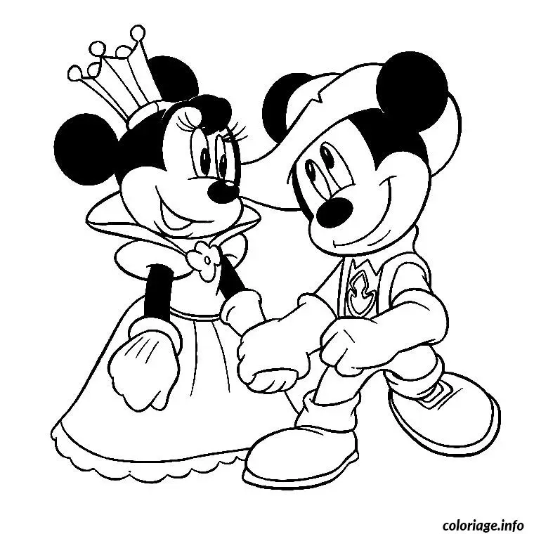 Coloriage Mickey et les 3 mousquetaires - Mickey à imprimer