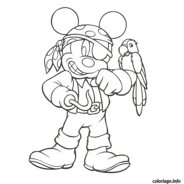 Coloriage Mickey pirate - Mickey à imprimer