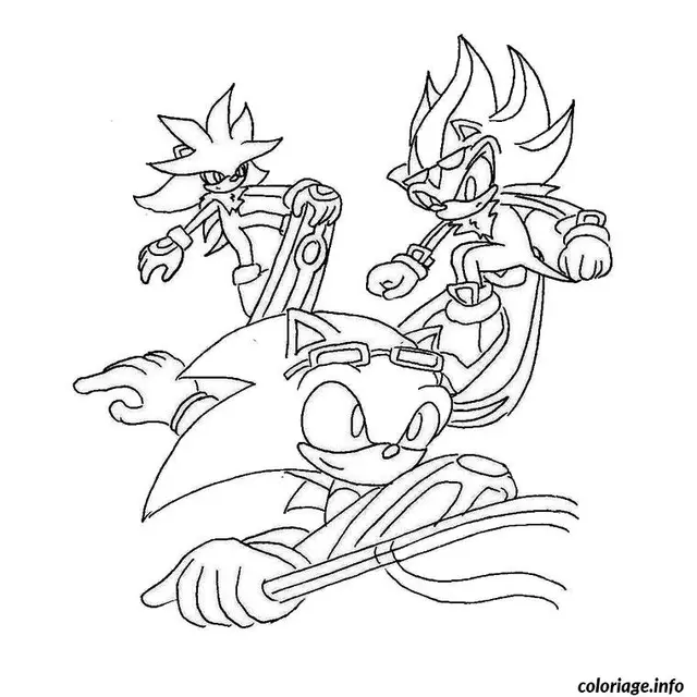 Coloriage Sonic riders - Sonic à imprimer