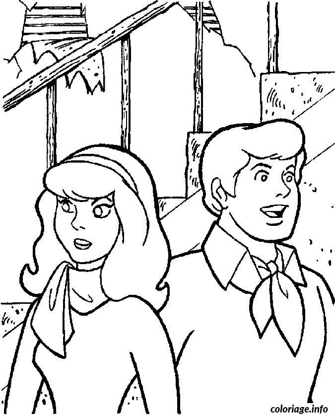 Coloriage Daphne et fred - Scooby doo à imprimer