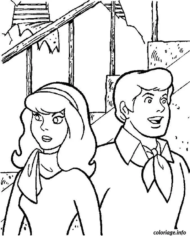 Coloriage Daphne et fred - Scooby doo à imprimer