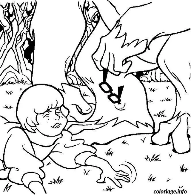 Coloriage Vera avec un monstre - Monstre à imprimer