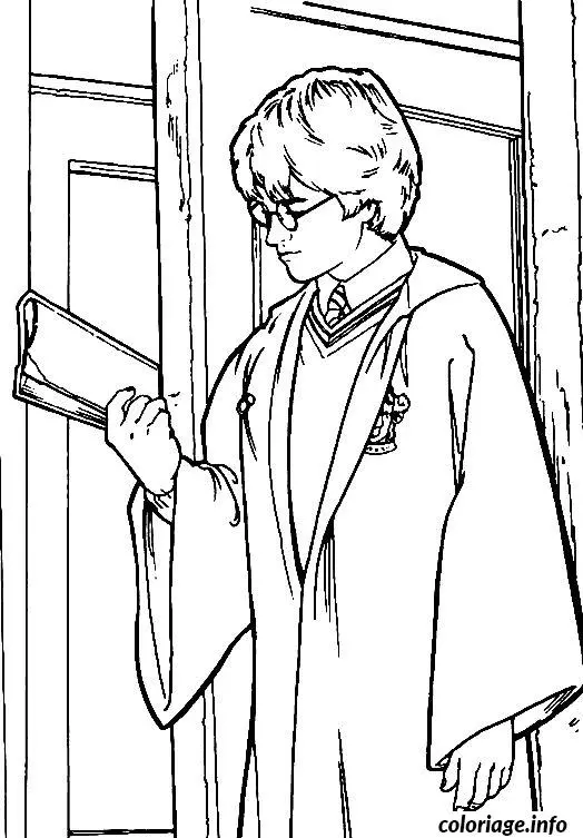 Coloriage Harry potter avec un livre - Harry potter à imprimer