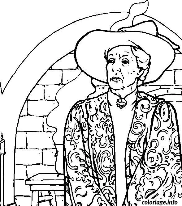 Coloriage Minerva mcgonagall est la directrice adjointe de poudlard - Harry potter à imprimer