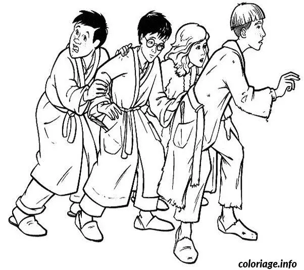 Coloriage Harry potter et ses amis - Harry potter à imprimer