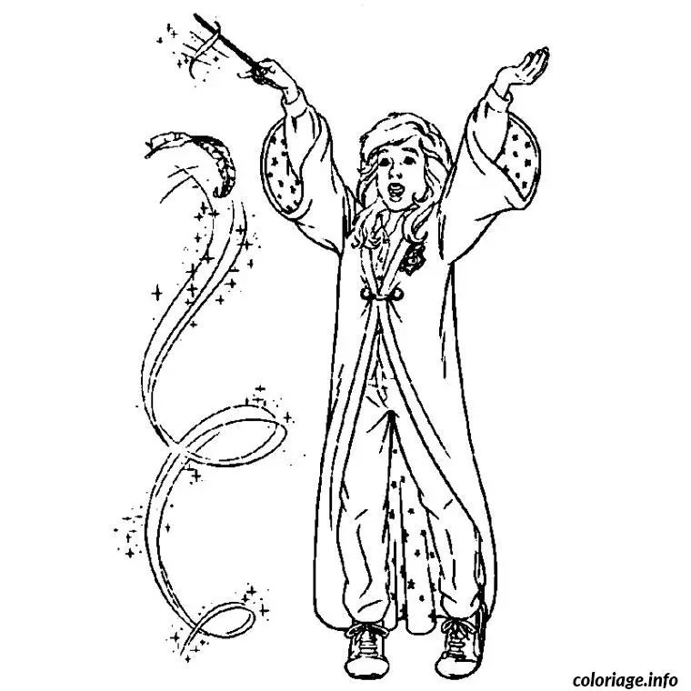 Coloriage Harry potter hermione - Harry potter à imprimer