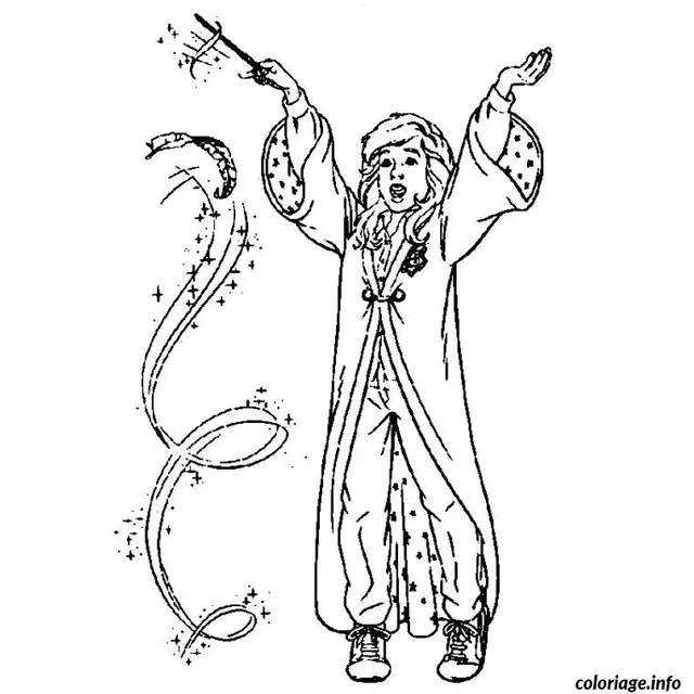 Coloriage Harry potter hermione - Harry potter à imprimer