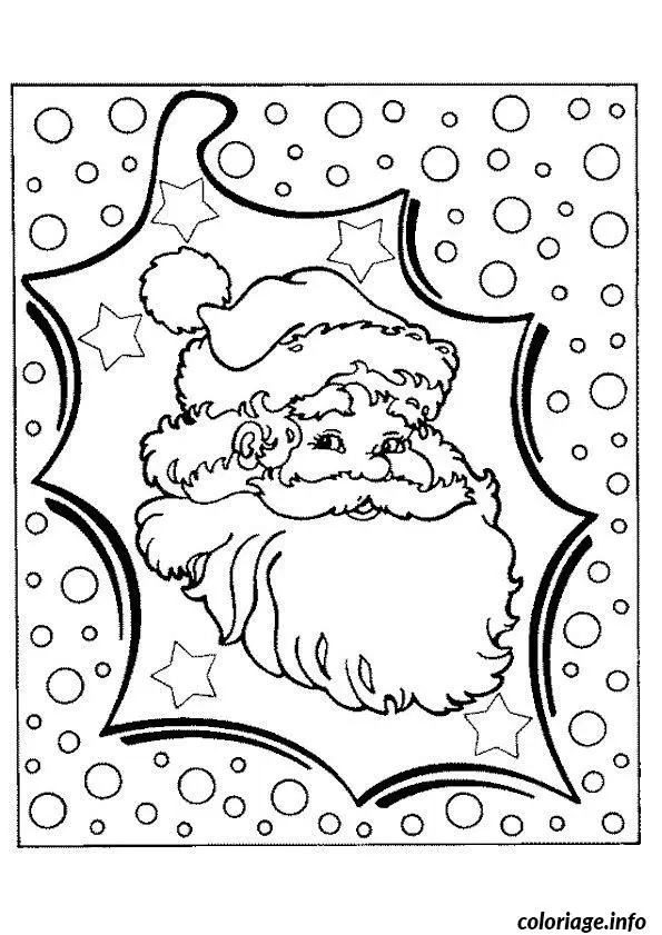 Coloriage Père Noël neige - Père Noël à imprimer