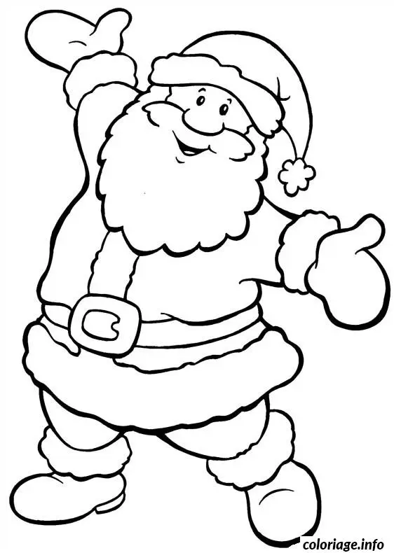 Coloriage Père Noël qui danse - Père Noël à imprimer