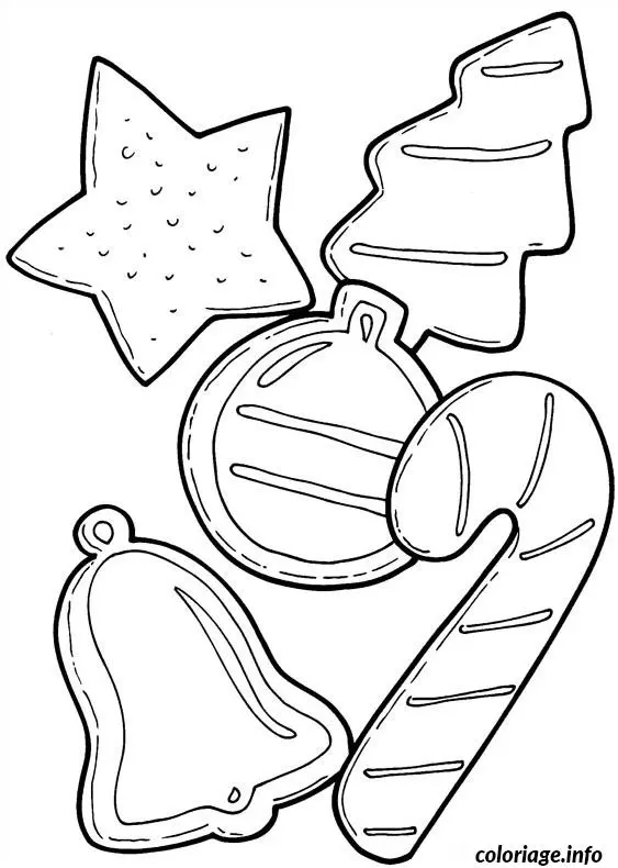 Coloriage Gâteaux et friandises de Noël - Noël à imprimer
